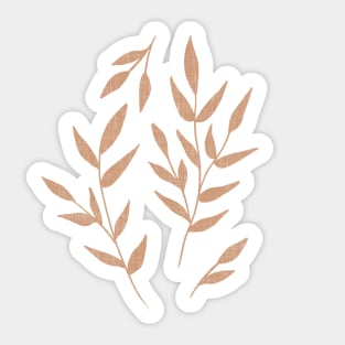 Minimalist Leaves on Taupe Sticker